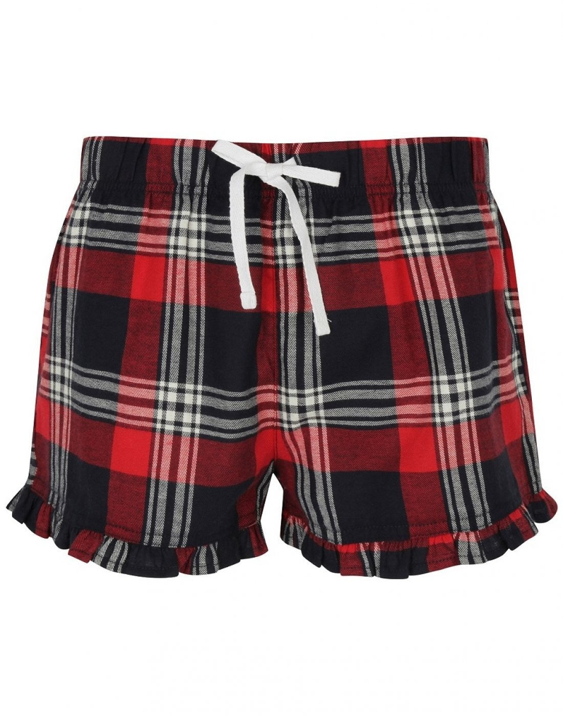 Ladies Tartan Frill Shorts | RED/NAVY